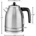 thumbnail image 4 of OVENTE 1.7 L Electric Stainless Steel Hot Water Kettle, Auto Shutoff, Coffee Maker, Silver KS777S, 4 of 11