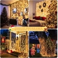 thumbnail image 4 of Cortina de Luces, 6Mx3M 600 LED Cortinas de Luces Navideñas, 8 Modos de Luces, IP 44 Impermeable, Para Interior y Exterior, Navidad, Fiesta, Cumpleaños, Boda (Luz cálida), 4 of 17