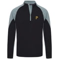 thumbnail image 2 of Men's Levelwear Black Pittsburgh Pirates Cadet Insignia 2.0 Raglan Quarter-Zip Jacket, 2 of 3