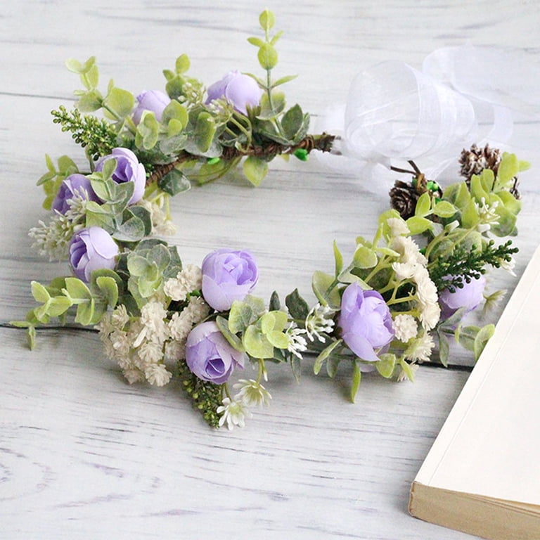 Vorkoi Camellia Flower Crown Rose Headpiece Wedding Bridal  display picture 1