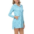 thumbnail image 4 of HDE Women's Swimwear Cover Up Dress Long Sleeve Tunic Teal Paisley XL, 4 of 6