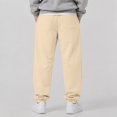 thumbnail image 6 of Dwellite Baggy Sweatpants for Men Wide Leg Joggers with Pockets Drawstring Elastic Waist Y2K Gym Workout Trousers Beige L, 6 of 6