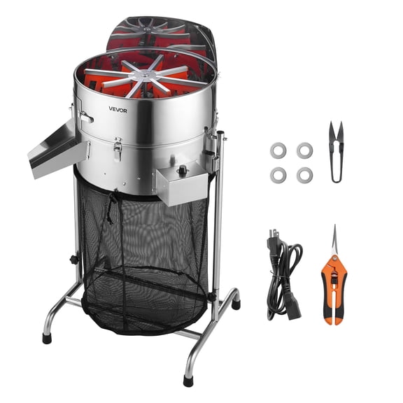 VEVOR Electric Bud Leaf Trimmer, 18 in Tiltable Bud Trimmer with Sharp Stainless Steel Blades,Adjustable Speed, Hydroponic Cutting Machine with Collection Bag Hand Pruner & Scissors, for Leaves Buds