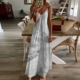 thumbnail image 2 of Besolor Robes d'Été pour Femmes Tendance Imprimée Col en V Bretelles Spaghetti Robe de Plage Décontractée Fluide Maxi, 2 of 5