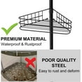 thumbnail image 4 of Corner Shower Caddy Tension Pole, 76 in-110 in Adjustable Bathroom Organizer Shelves, 4-Tier Rustproof Bathroom Shelves with Built-In Towel Bars to Space-Saving, Black, 4 of 7