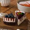thumbnail image 2 of Maoww 2piece Bakery Model Realistic Cake Slices Suction Refrigerator Sticker Bakery Model 2pack/lot Triangular Enticing Strawberry cherries, 2 of 6