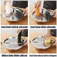 thumbnail image 4 of Cuencos de acero inoxidable con colador y colador, centrifugador de ensaladas y tapa para trituradora para lavar fruta, lechuga, verduras, pasta y preparación de alimentos, 4 of 9