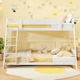 thumbnail image 4 of Yardi Yarda Twin Over Full Low Bunk Bed with Reversible Ladder, Bunk Bed Frame for Indoor, White, 4 of 10