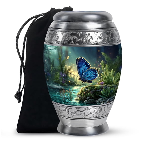 YATHABHISA Butterfly Memorial Urn for Family, Ash Container for Couple, Cremation Box, Burial Urns for Male and Female, Funeral Urn for Human Ashes, Large Urns for Family, 6 Inch, Pack of 1