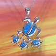 thumbnail image 6 of Paradise Hawaii Gifts Sea Turtle Necklace Set, Blue Opal Sterling Silver Necklace and Earrings, 6 of 9