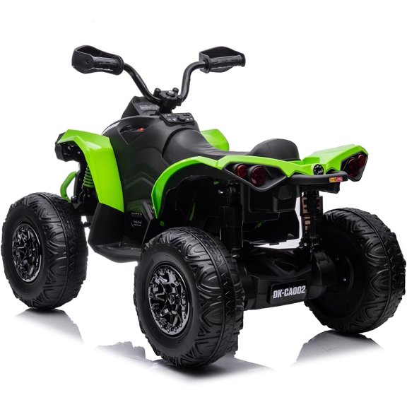 Historyli Powered Ride-Ons, 12V Ride on ATV,4 Wheeler Battery Powered Electric Vehicle,5mph Max Speed,w/LED Light,Metal Suspensions,Music,USB,Treaded Tire,Green