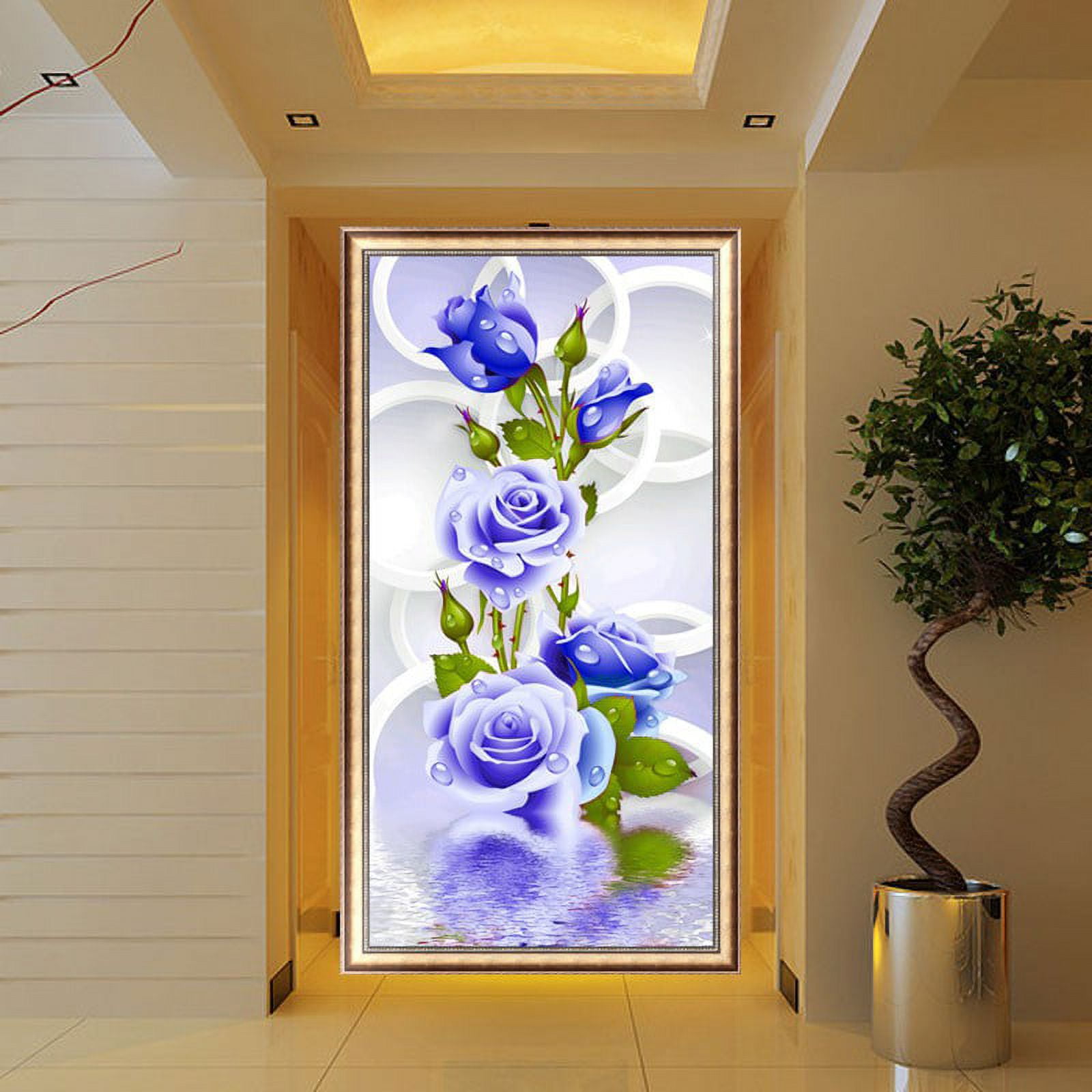 5D Diamond Painting Kit Flower Diamond Art Kits For Adults Set Partial  Drill Diamond Covered for Home Wall Decor 