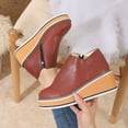thumbnail image 4 of Dakaela Women's Chelsea Wedge Boots Side Zipper Platform Fall Booties Comfortable Business Office Slip on Work Shoes Red 7.5, 4 of 6