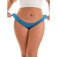 thumbnail image 4 of Unique Bargains Low Waist Frill Trim Satin Full Coverage Briefs M Blue, 4 of 6