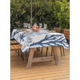 thumbnail image 4 of 60x102 Inch Outdoor Tablecloth with Umbrella Hole Zipper Rectangle Blue Grey Coral Rectangular Tablecloths Outside Waterproof Coastal Watercolor Ocean Patio Table Cloth Cover for Picnic Party, 4 of 8