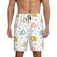 thumbnail image 2 of Rocae Little Elephant for Men's Soft Sleep Pajama Shorts, Waistband and Pockets, 2 of 9