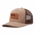 thumbnail image 3 of Vergiac American Flag Deer Letter Leather Patch Trucker Hat, Men Adjustable Breathable Mesh Baseball Cap for Outdoor Travel Daily Outfits, 3 of 6