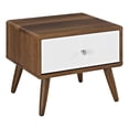 thumbnail image 1 of Modway Transmit Modern Particleboard Wood Nightstand in Walnut/White, 1 of 6