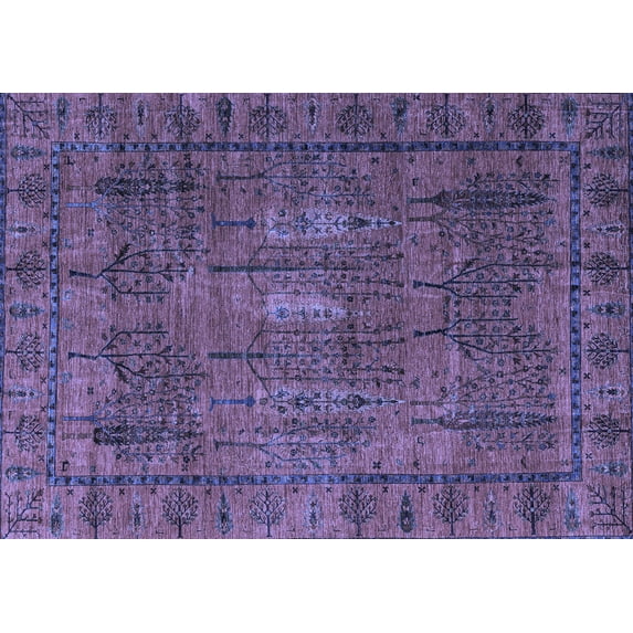 Ahgly Company Indoor Rectangle Abstract Blue Modern Area Rugs, 8' x 12'