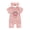 Pink Baseball Bow, variant on Ribbed Knit Romper and Headband Outfit Set for Newborn Baby Girls Infant Baseball Fan Short Sleeve Jumpsuit Summer Coming Home Clothes