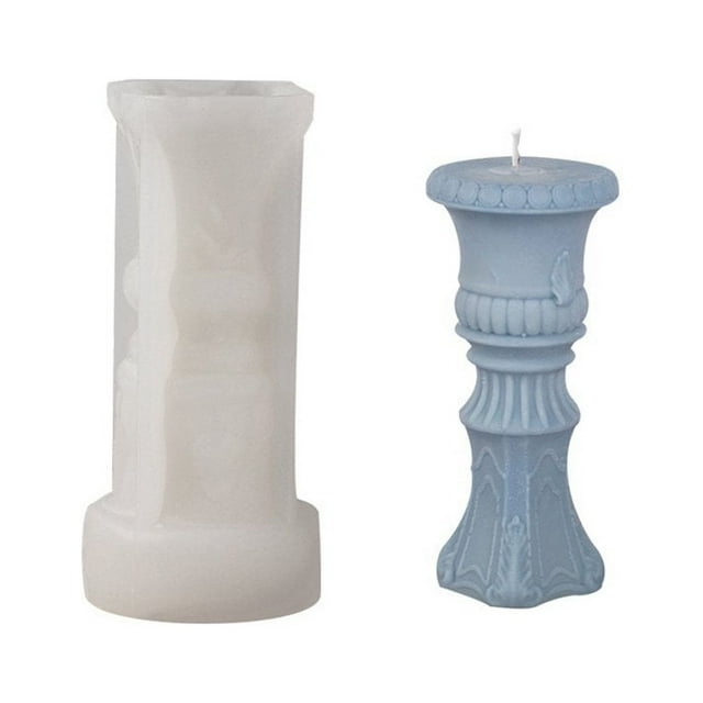 3D Candle Silicone Mold Roman Column Shape Ancient Greek Pillar Candle Mold Diy Candle Plaster Soap Craft Making Tool