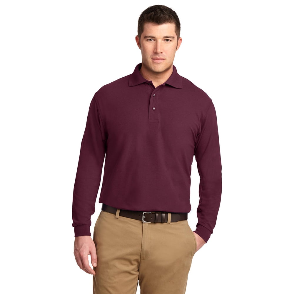 Port Authority - Port Authority K500LS Men's Long Sleeve Polo Shirt ...