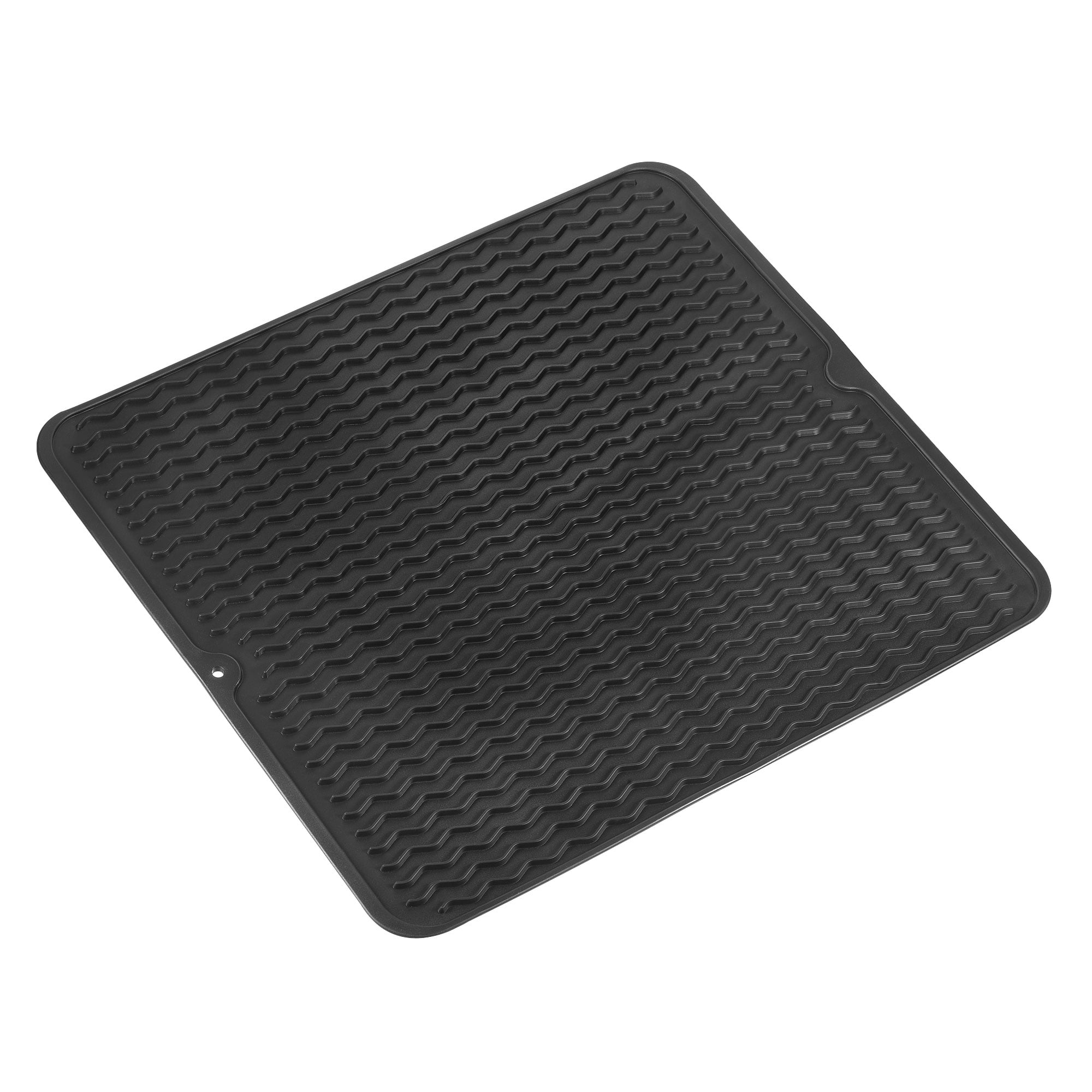 Unique Bargains Silicone Dish Drying Mat Large Counter Top Dish Pad Heat Resistant Table Dish Drying Mat Black Rippled Walmart