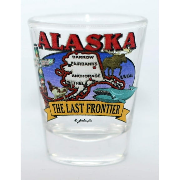 Alaska State Elements Map shot glass