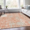 thumbnail image 6 of HomeRoots 675428 5 x 8 ft. Coral Taupe & Ivory Abstract Washable Machine Made Rectangle Area Rug with UV Protection, 6 of 9