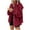 Wine, variant on Fsqjgq Womens Waffle Knit Shacket Boyfriend Button Down Shirt Hooded Jacket Loose Long Sleeve Tops Splicing Casual Lapel Pocket Coat Outwear