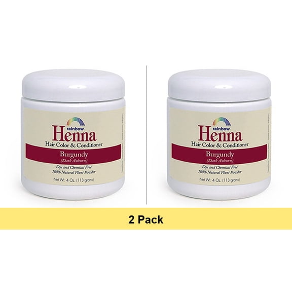 Rainbow Research Henna Hair Color and Conditioner Persian Burgundy Dark Auburn - 4 Oz - 2 Pack