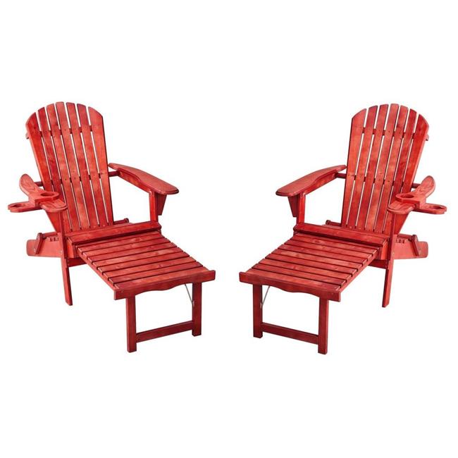 Best Desu 2005RDCL2 Oceanic Collection Adirondack Chaise Lounge Chair Foldable, cup and glass