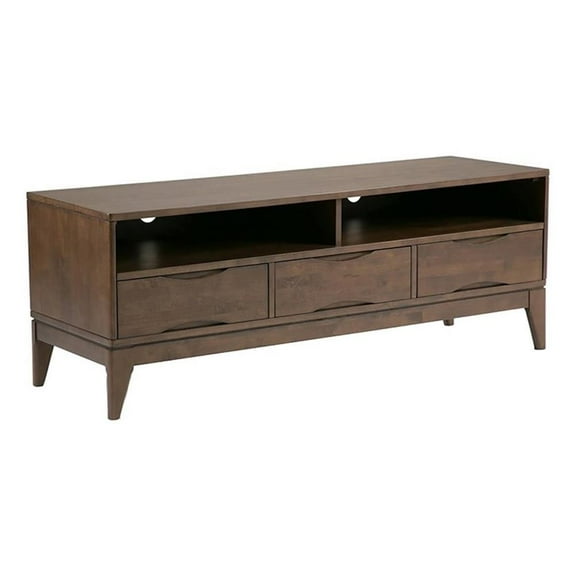 Atlin Designs Mid-Century Wood TV Stand for TVs up to 60" in Walnut Brown