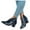 Blue, variant on Dress Boots for Women Ladies Glitter Leather Pointed Toe High Heels Ankle Booties Winter Fall