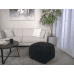 Spongy Microfiber Square Pouf, Dark Charcoal