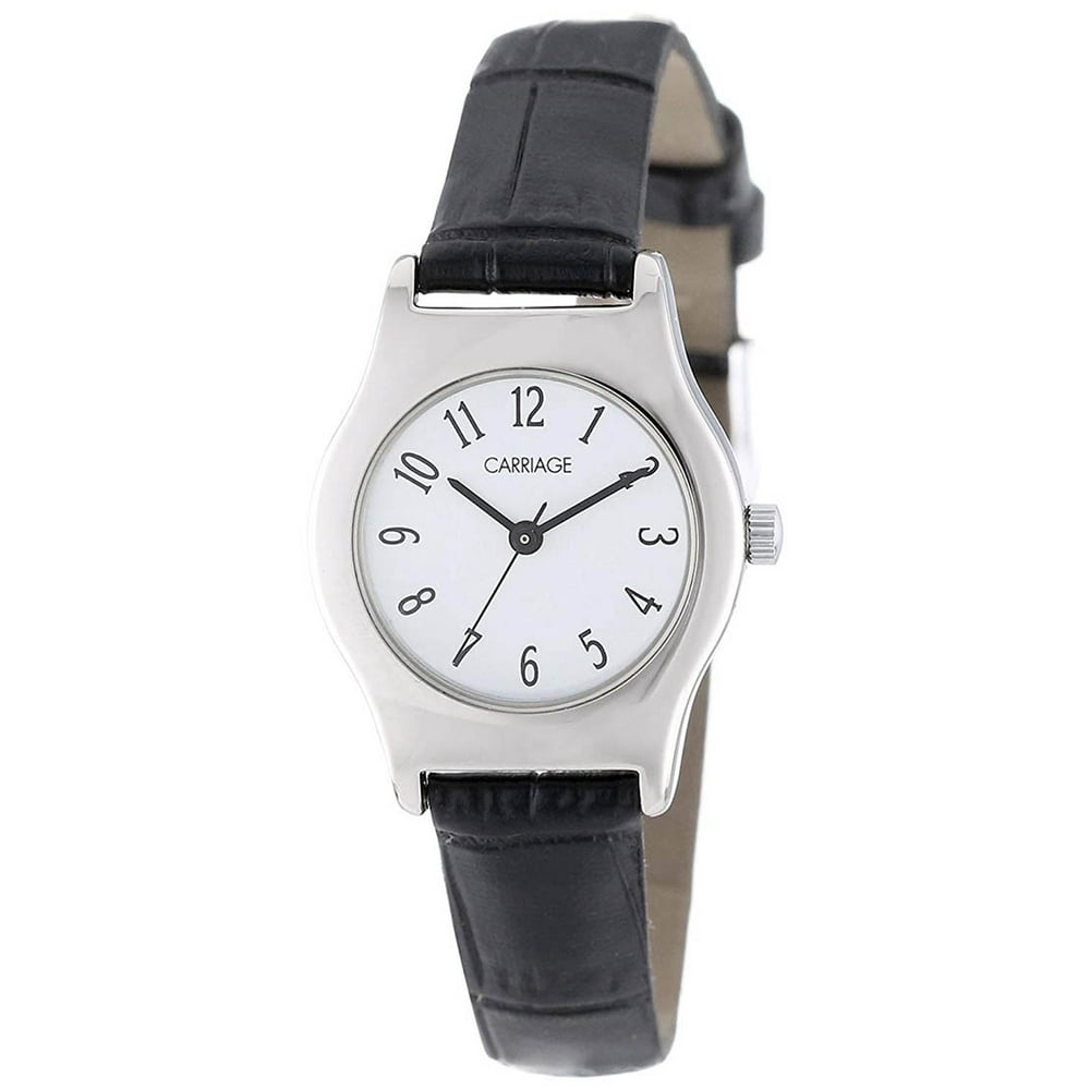 Timex Timex Women's Carriage Quartz Silver Tone Brass/Black Leather