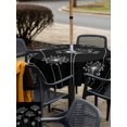 thumbnail image 5 of Outdoor Tablecloths with Umbrella Hole & Zipper, Black Dandelion 60x60 Inch Square Tablecloths, Spring Modern Minimalist Country Flower Waterproof Table Cloth, Patio/Pool/Picnic Table Covers, 5 of 8