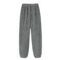thumbnail image 3 of WTOBBY Women's Solid Color Trousers with Cuffs, Casual Pajama Pants for Sleepwear and Home Use, Comfortable Fit with Cuffed Ankles, Women's Versatile Pants for Lounge and Bedtime,Gray XS, 3 of 3