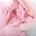 thumbnail image 6 of HILEELANG Toddler Baby Girl Winter Puffer Jacket with Faux Fur Hood – Warm Windproof Water-Resistant Coat 12M–7T, Lightweight Quilted Pink Outerwear for Cold Weather, 6 of 9