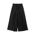 thumbnail image 5 of RYDCOT Men's Casual Solid Color Ultra Wide Skirt Pants Loose Outdoor Casual Straight Leg Wide Leg Pant Black, 5 of 5