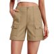 thumbnail image 1 of Pantalones Casuales de Mujer Color Sólido Multi Bolsillo Ropa de Trabajo, Pantalones de Trabajo de Verano de Cintura Elástica de Moda, 1 of 7
