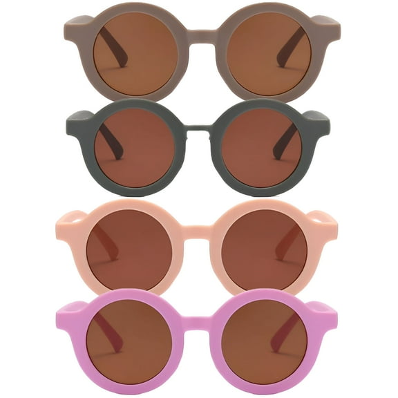 GJX 4Pcs Toddler Sunglasses Age 2-4,Easy to Wear All Day Toddler Sunglasses,Shiny,Smooth Texture Toddler Sunglasses Age 1-2,Multicolor