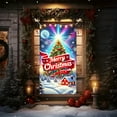 thumbnail image 4 of Hometravel Glowing Christmas Door Cover, Santa and Tree Printed Holiday Banner, Lighted Indoor Outdoor Decoration for Party, Home Entryway, Festive Display, 4 of 6