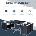 thumbnail image 4 of Outsunny Outdoor Dining Set Rattan Furniture Set 5 Pieces Cream White, 4 of 10