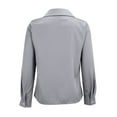thumbnail image 6 of Long Sleeve Button Up Shirts for Women, Comdrip Button Down Shirts for Women Wrinkle Resistance Dress Shirts for Women Long Sleeve Work formal Blouses Tops Women Button Down Blouse Grey XL, 6 of 10