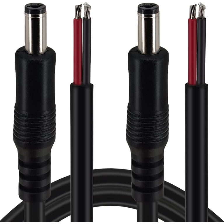  3FT 12V DC Power Cable 5.5mm x 2.1mm Male Plug to Bare