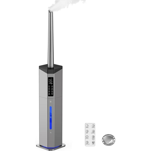 Humidifiers for Bedroom - 2.38Gal/9L Dual Atomizers Top Fill Humidifier for Large Room 2000ft² with Auto Rotation 7-Color Light Humidistat Quiet Commercial Humidifiers for House Plants Baby