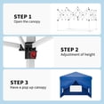 thumbnail image 4 of Towallmark 10x10 Pop Up Canopy Tent Complete Set with 4 Sidewalls - Easy 2 Min Setup, 3 Height Adjustable, Includes Sandbags & Carry Bag for Camping, Beach, Party-Blue, 4 of 6