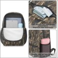 thumbnail image 4 of Camo and Cattail Grey Pattern 17" Waterproof Oxford School Backpacks for Teens, S-Shape Padded Straps, for School, Travel, Hiking, Camping, 4 of 5