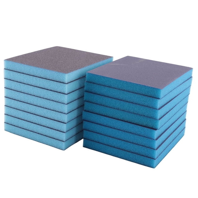 Esponja para lijar, 16 piezas de bloques de lijado, kit de esponja de lijado reutilizable y lavable para plástico, madera, metal (120 220)